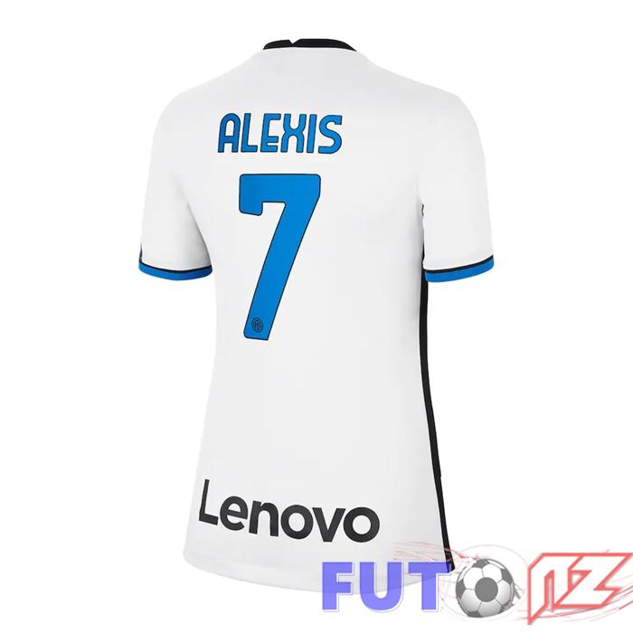 Camiseta Inter Milan（ALEXIS 7）Mujer Segunda Blanco 2021/2022