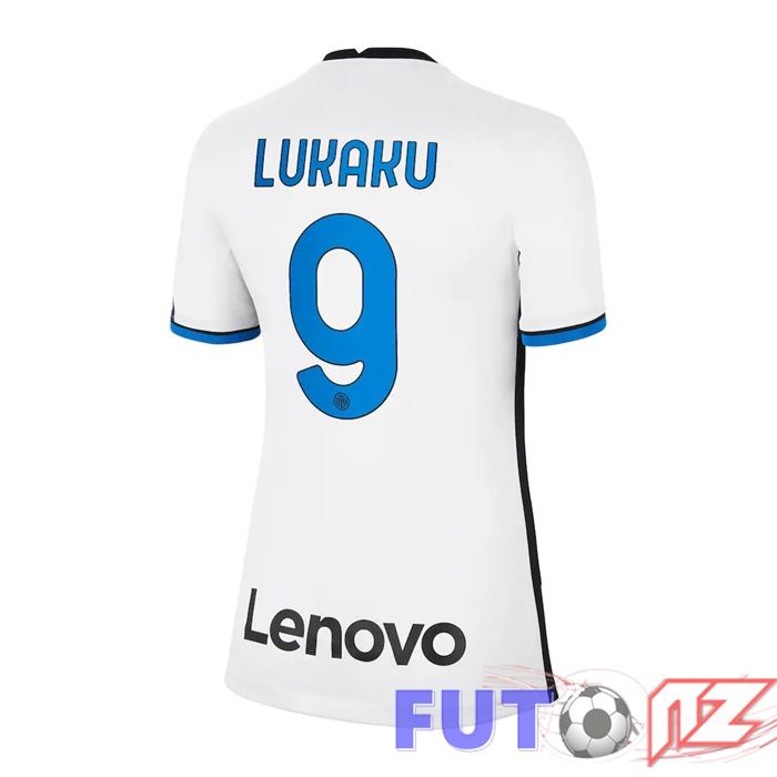 Camiseta Inter Milan（DZEKO 9）Mujer Segunda Blanco 2021/2022