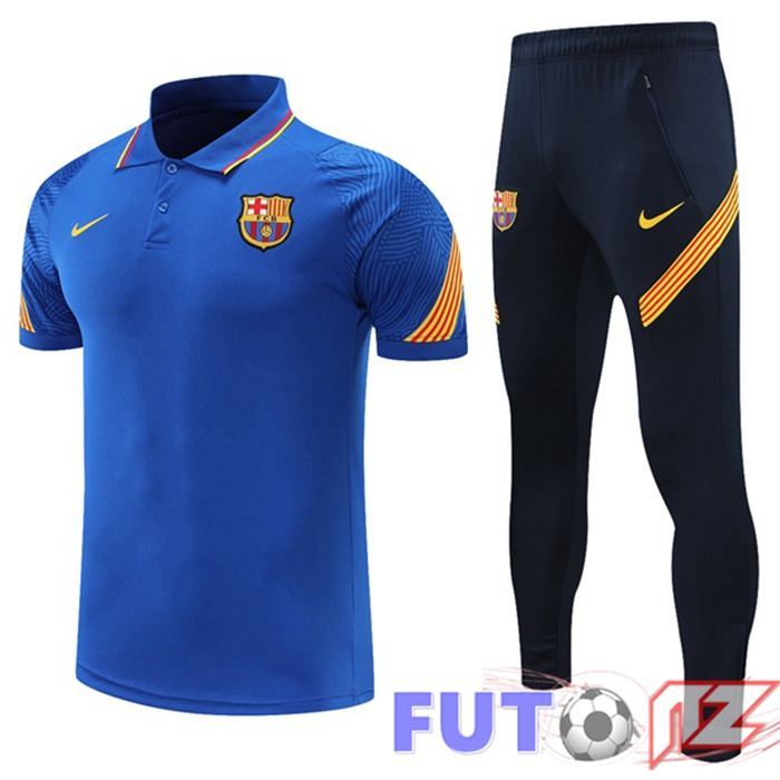 Camiseta Polo FC Barcelona + Pantalones Azul 2021/2022
