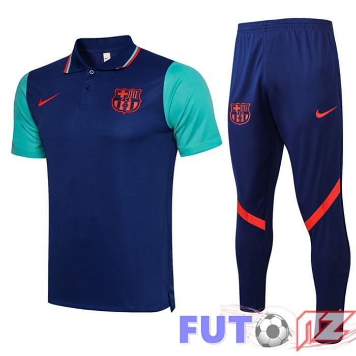 Camiseta Polo FC Barcelona + Pantalones Azul 2021/2022
