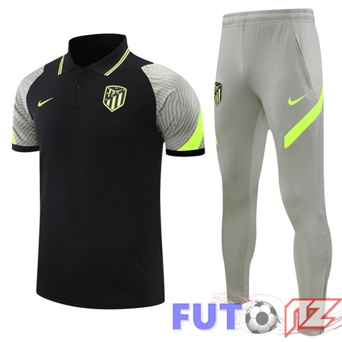 Camiseta Polo Atletico Madrid + Pantalones Negro Gris 2021/2022