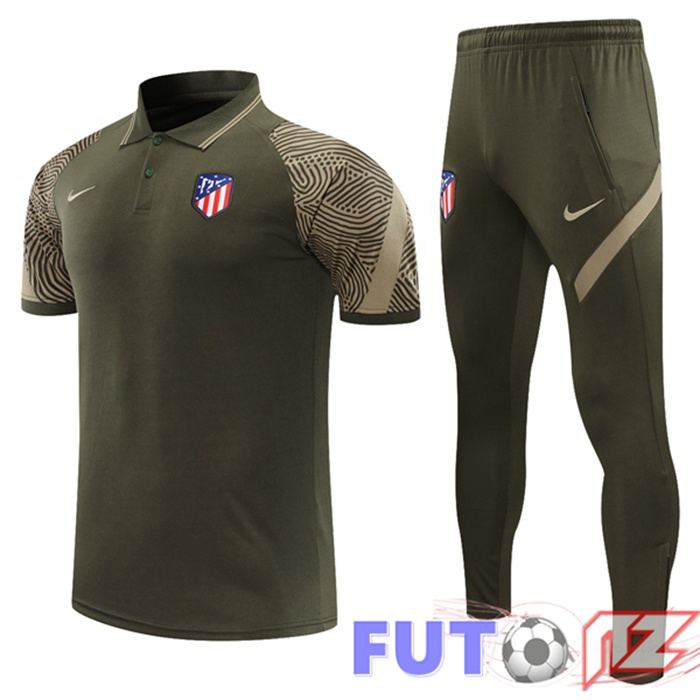 Camiseta Polo Atletico Madrid + Pantalones Verde Oscuro 2021/2022