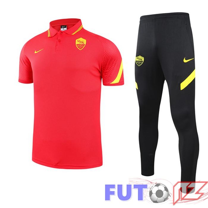 Camiseta Polo AS Roma + Pantalones Rojo 2021/2022 Camiseta Polo AS Roma + Pantalones Rojo 2021/2022