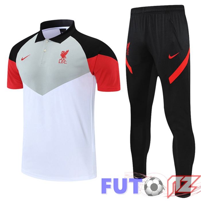 Camiseta Polo FC Liverpool + Pantalones Blanco Gris Rojo 2021/2022
