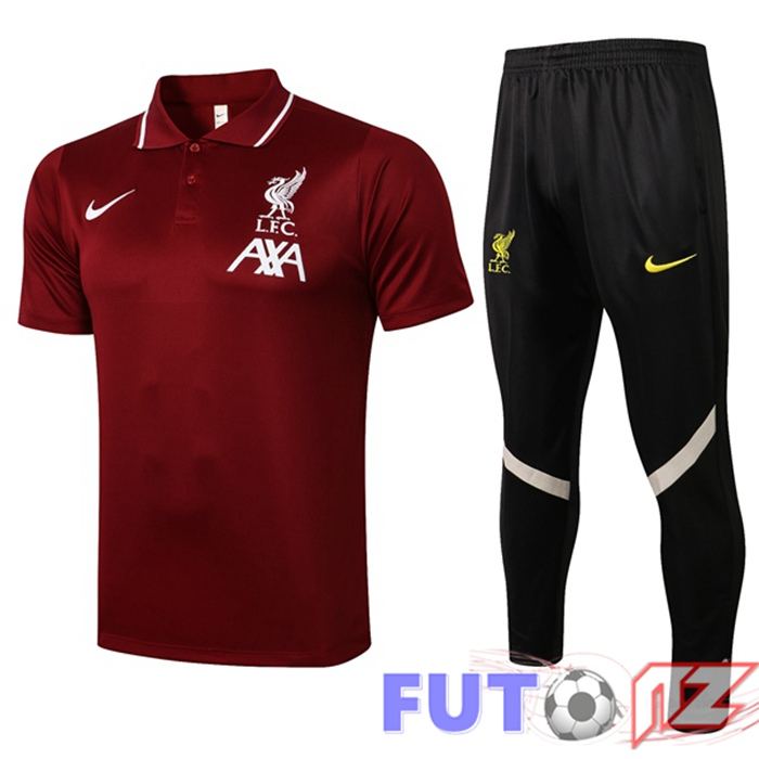 Camiseta Polo FC Liverpool + Pantalones Rojo 2021/2022
