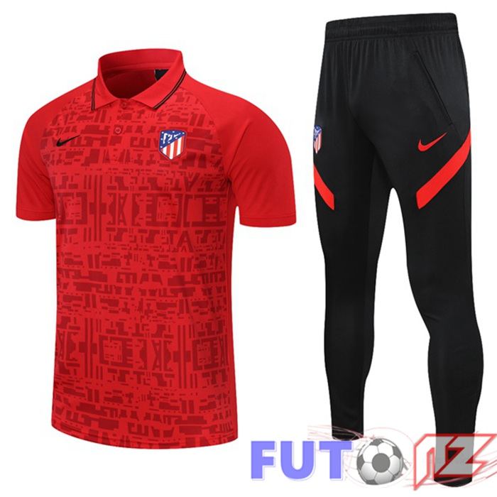 Camiseta Polo Atletico Madrid + Pantalones Rojo 2021/2022
