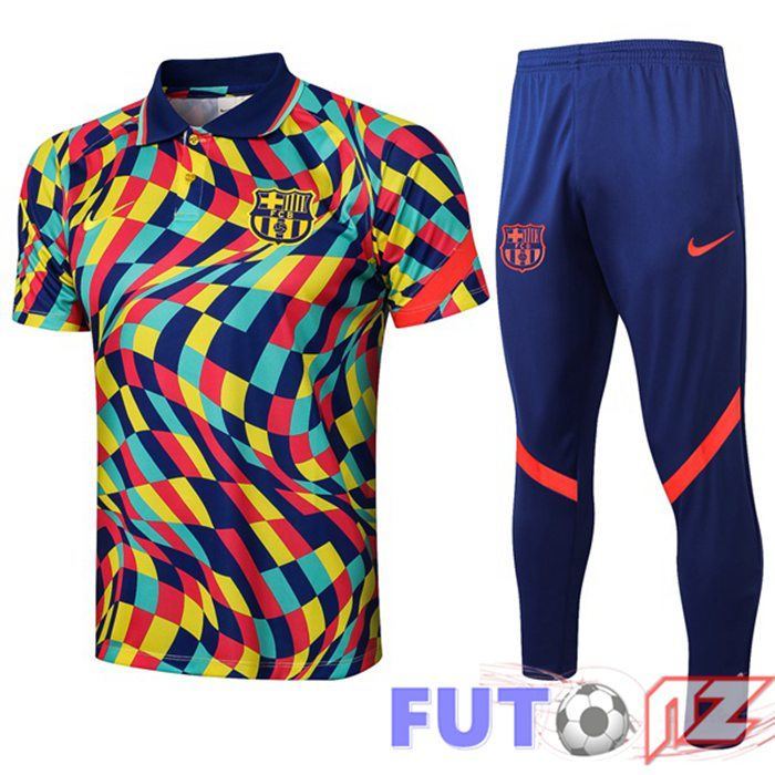 Camiseta Polo FC Barcelona + Pantalones Amarillo Azul 2021/2022