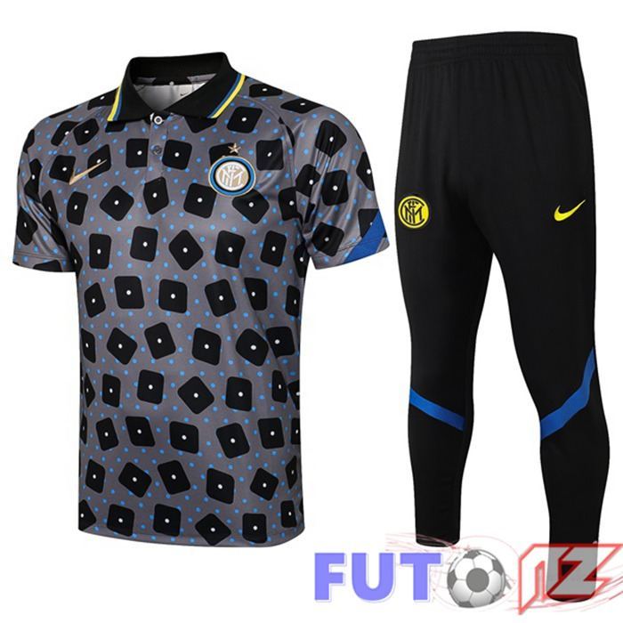 Camiseta Polo Inter Milan + Pantalones Gris Negro 2021/2022