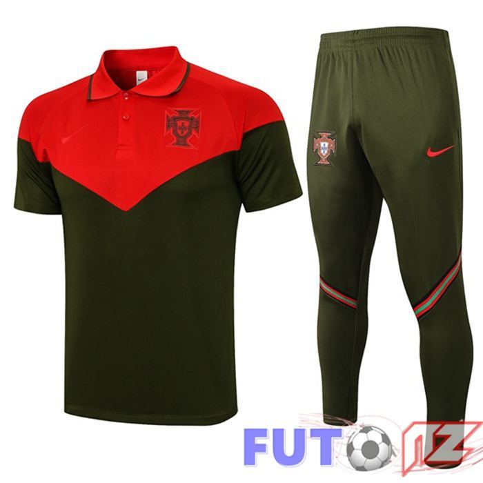 Camiseta Polo Portugal + Pantalones Rojo Verde 2021/2022 Camiseta Polo Portugal + Pantalones Rojo Verde 2021/2022