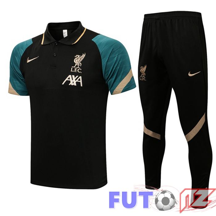 Camiseta Polo FC Liverpool + Pantalones Negro 2021/2022