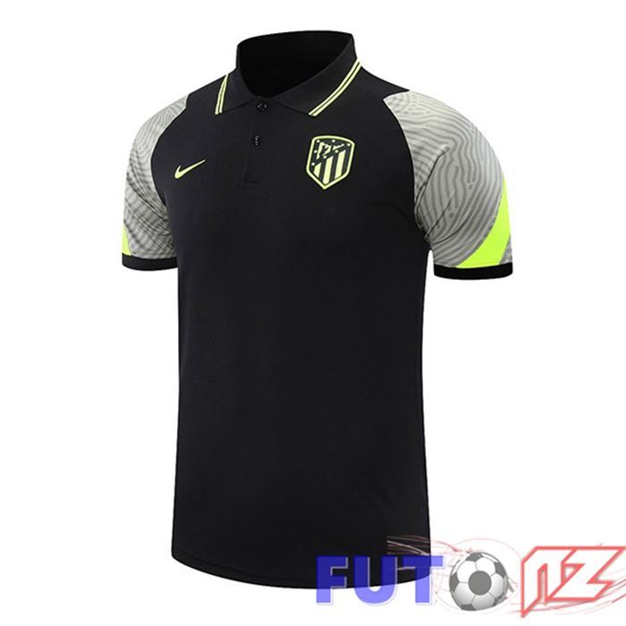 Camiseta Polo Atletico Madrid Negro Gris 2021/2022