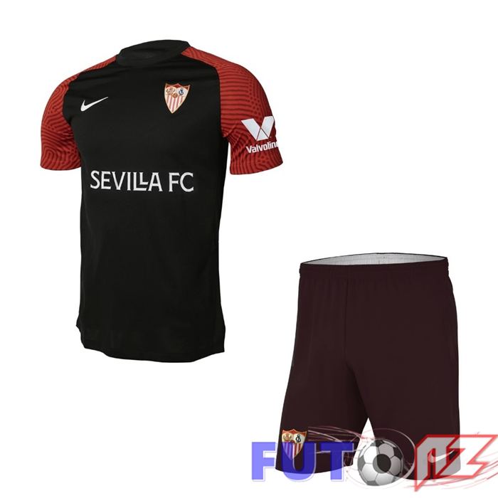 Camiseta Sevilla FC Ninos Tercera Negro 2021/2022