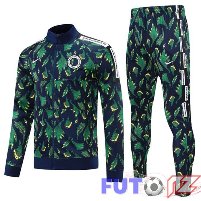 Chandal Futbol - Chaqueta Nigeria Negro Verde 2021/2022