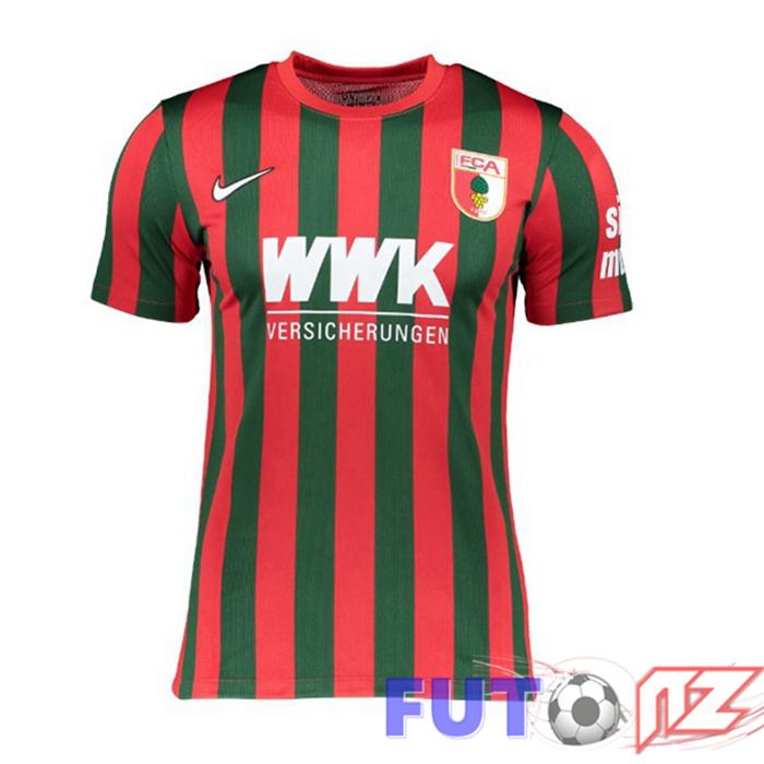 Camiseta FC Augsburg Primera Rojo/Verde 2021/22