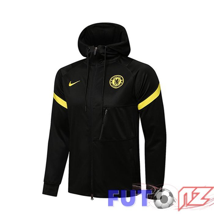 Chaqueta Con Capucha FC Chelsea Negro 2021/2022
