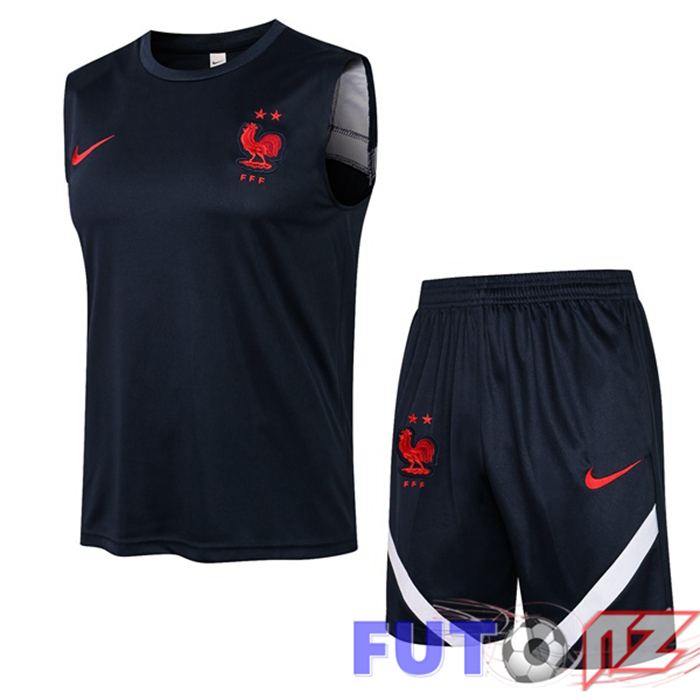 Chalecos De Futbol Francia + Cortos Azul Royal 2021/2022