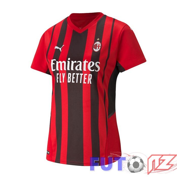 Camiseta AC Milan Mujer Primera Rojo/Negro 2021/2022