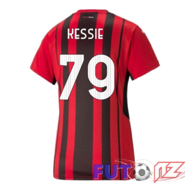 Camiseta AC Milan（KESSIE 79）Mujer Primera Rojo/Negro 2021/2022
