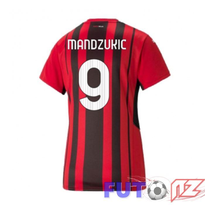 Camiseta AC Milan（GIROUD 9）Mujer Primera Rojo/Negro 2021/2022