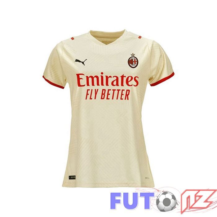 Camiseta AC Milan Mujer Segunda Beige 2021/2022