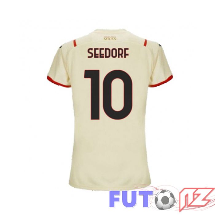 Camiseta AC Milan（BRAHIM 10）Mujer Segunda Beige 2021/2022