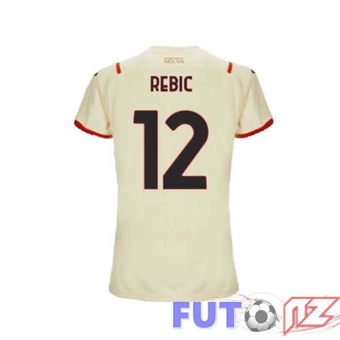Camiseta AC Milan（A.REBIC 12）Mujer Segunda Beige 2021/2022