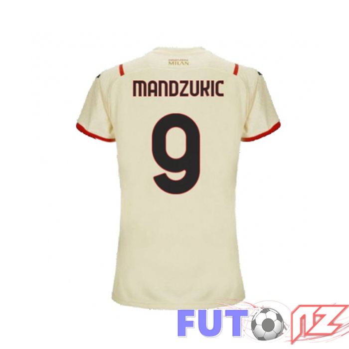 Camiseta AC Milan（GIROUD 9）Mujer Segunda Beige 2021/2022