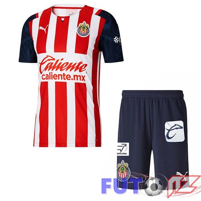 Camiseta CD Guadalajara Ninos Primera Rojo Blanco 2021/22