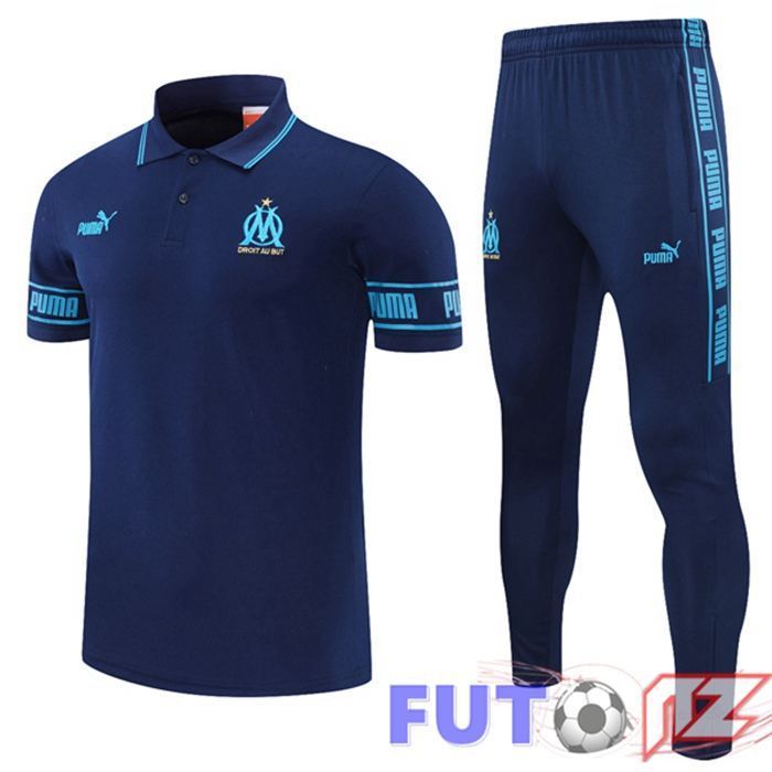 Camiseta Polo Marsella OM + Pantalones Azul Royal 2021/2022