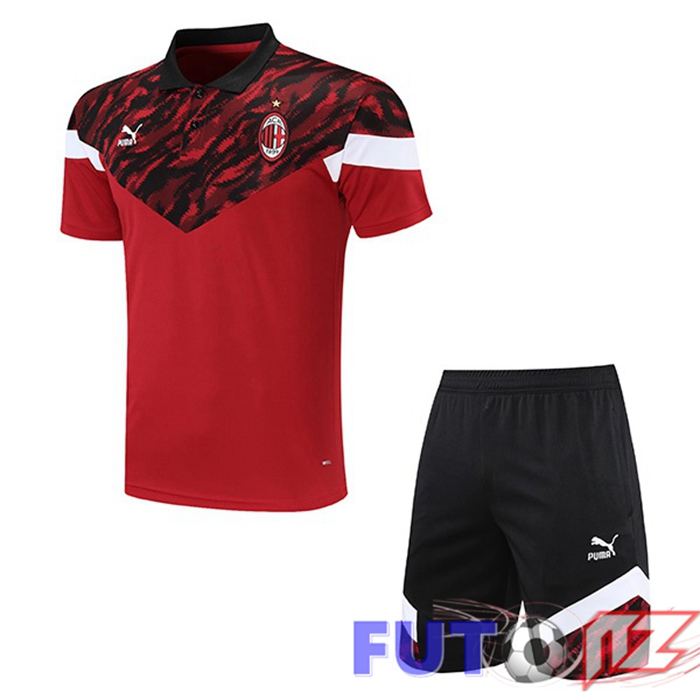 Camiseta Polo AC Milan + Cortos Rojo 2021/2022