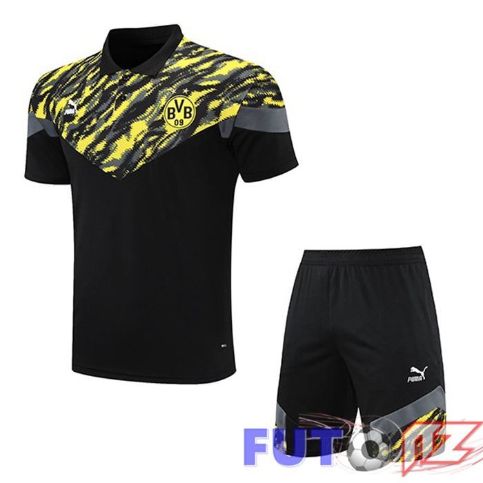 Camiseta Polo Dortmund BVB + Cortos Negro Amarillo 2021/2022