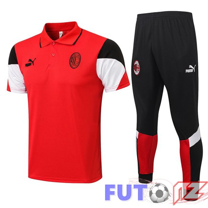 Camiseta Polo AC Milan + Pantalones Rojo 2021/2022