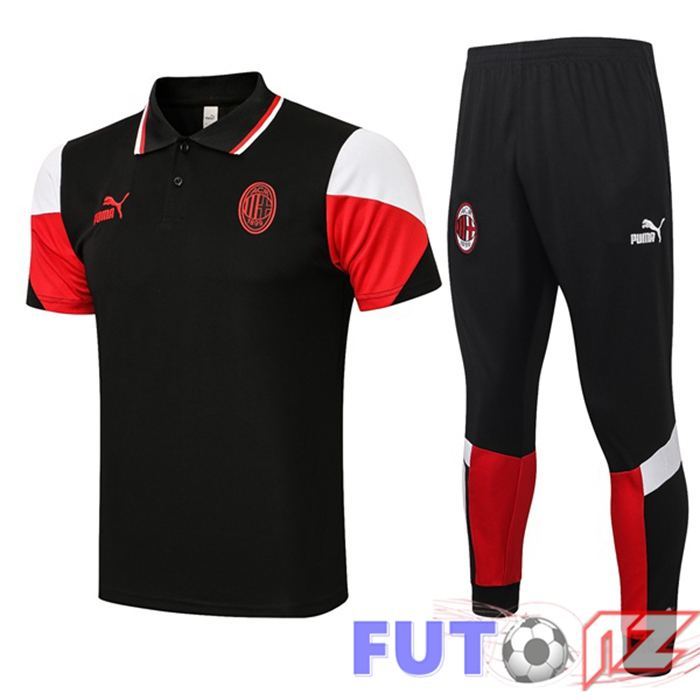 Camiseta Polo AC Milan + Pantalones Negro 2021/2022