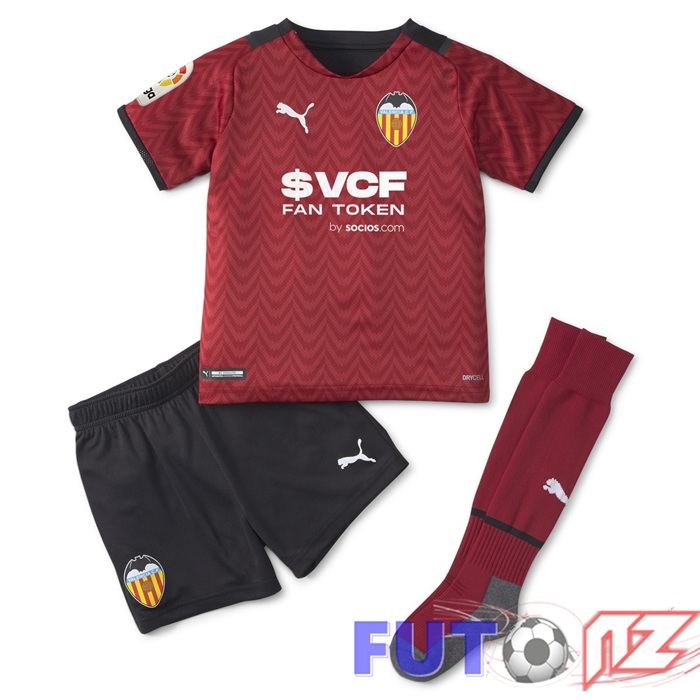 Camiseta FC Valencia Ninos Segunda Rojo 2021/2022