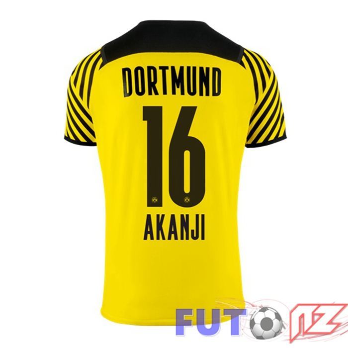 Camiseta Dortmund BVB (Akanji 16) Mujer Primera Amarillo 2021/22
