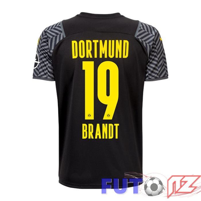 Camiseta Dortmund BVB (Brandt 19) Mujer Segunda Negro 2021/22