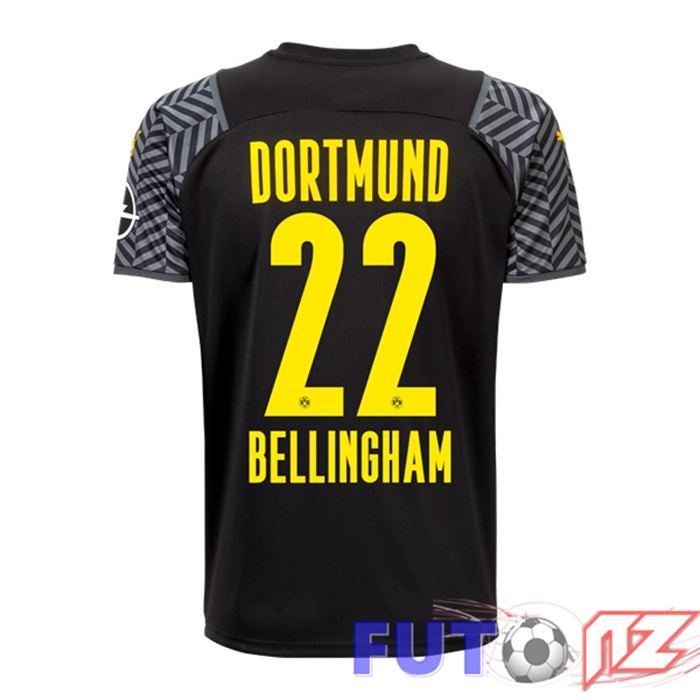 Camiseta Dortmund BVB (Bellingham 22) Mujer Segunda Negro 2021/22