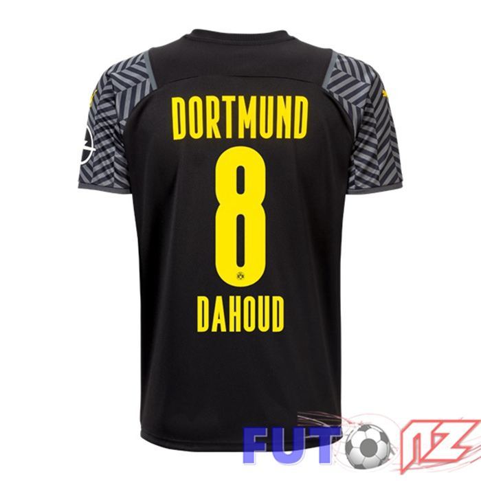 Camiseta Dortmund BVB (Dahoud 8) Mujer Segunda Negro 2021/22
