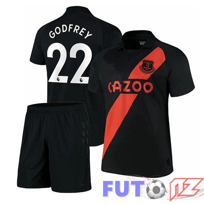 Camiseta Everton (Godfrey 22) Ninos Segunda Negro 2021/22