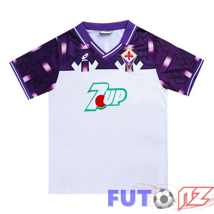 Camiseta ACF Fiorentina Retro Segunda Violeta Blanco 1992-1993