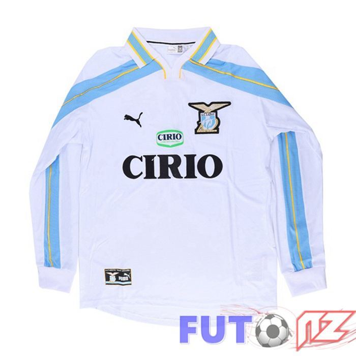 Camiseta SS Lazio Retro Segunda Manga Larga Blanco 1999-2000