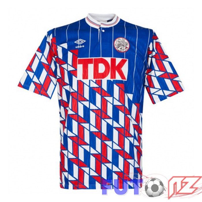 Camiseta AFC Ajax Retro Segunda Azul Rojo 1989-1990