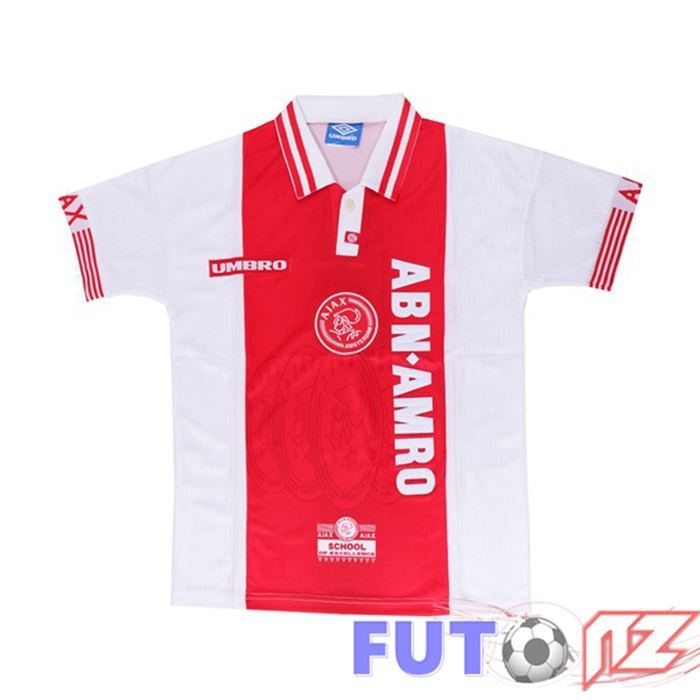 Camiseta AFC Ajax Retro Primera Blanco Rojo 1997-1998