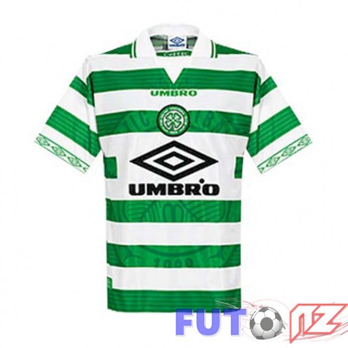 Camiseta Celtic FC Retro Primera Verde Blanco 1998-1999