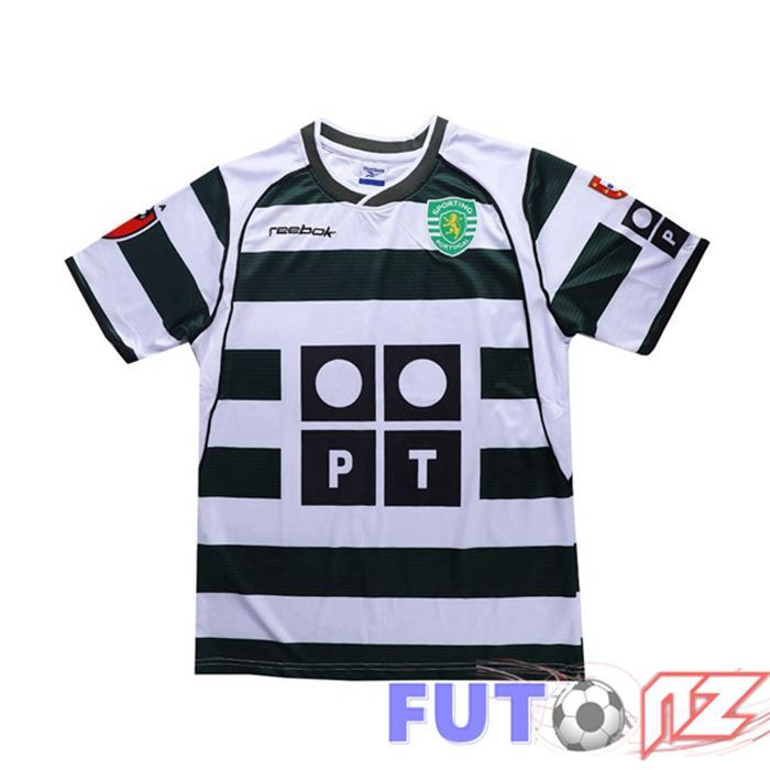 Camiseta Sporting CP Retro Primera Verde Blanco 2001-2003