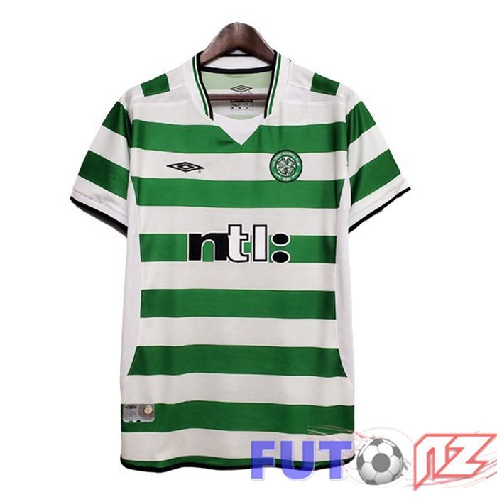 Camiseta Celtic FC Retro Primera Verde Blanco 2001-2003