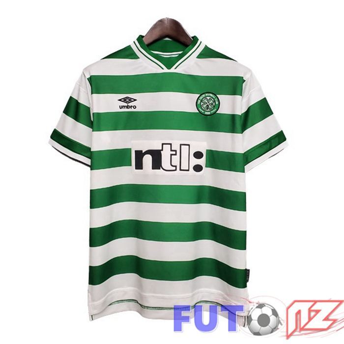 Camiseta Celtic FC Retro Primera Verde Blanco 1999-2000