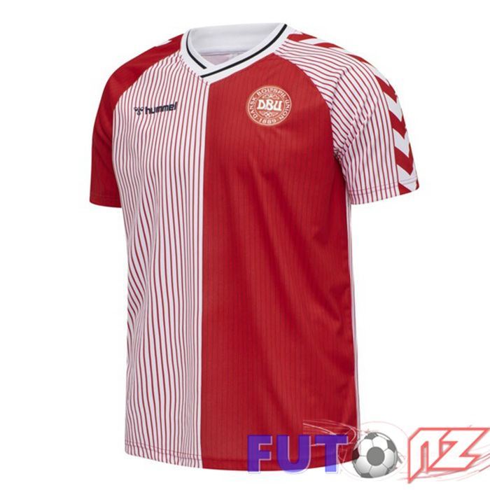 Camiseta Dinamarca Retro Primera Rojo 1986