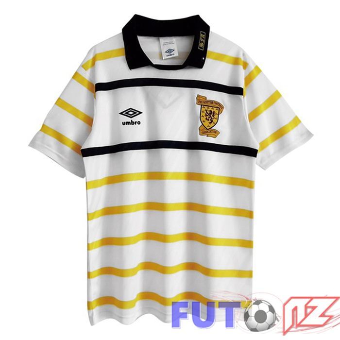 Camiseta Escocia Retro Segunda Amarillo Blanco 1988-1991
