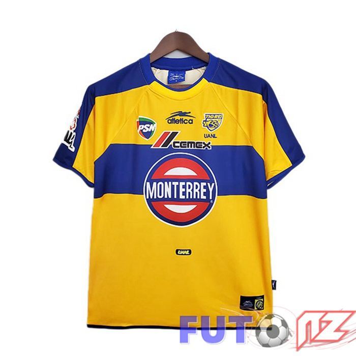 Camiseta Tigres UANL Retro Primera Amarillo 2001-2002